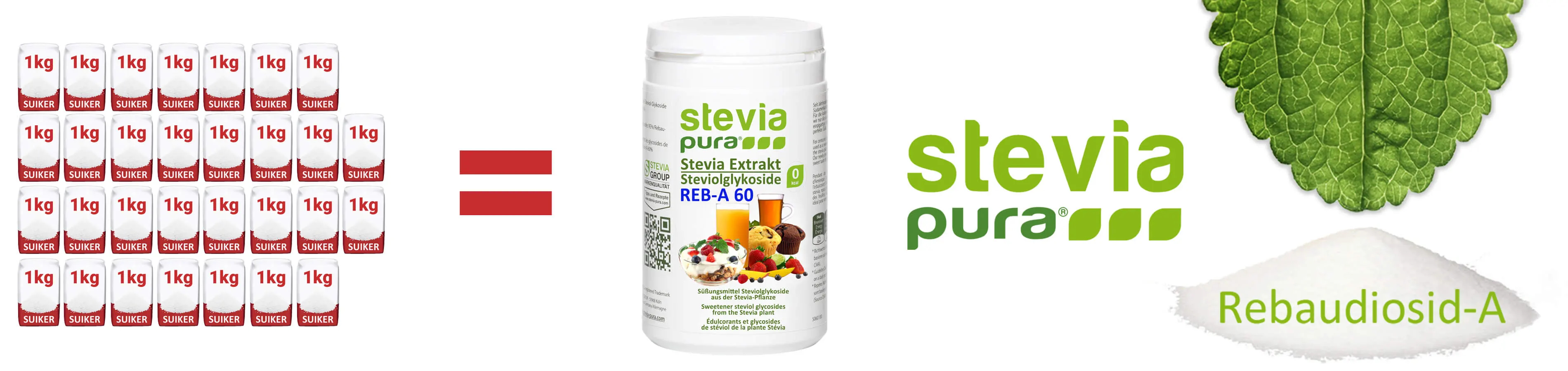 Puur Stevia Poeder Rebaudioside-A 60% Puur Stevia Extract...
