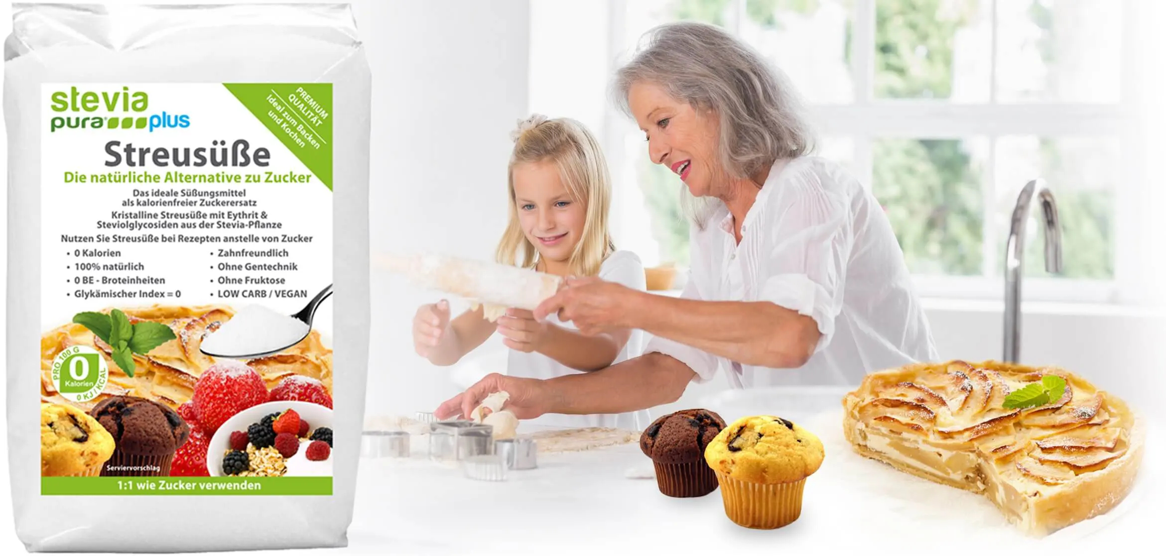 Stevia Zero Calories Granulated Sweetener Steviapura sugar substitute erythritol and Stevia mix shop Stevia pura