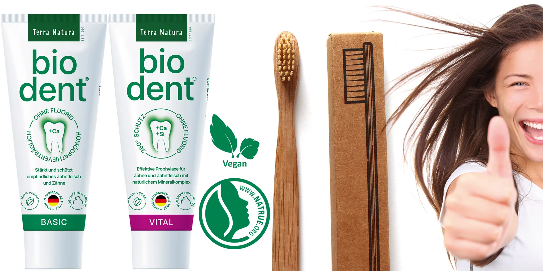 BIODENT Pasta de dientes BasicS sin flúor Biodent Vital Pasta de dientes sin flúor terra natura BIO 