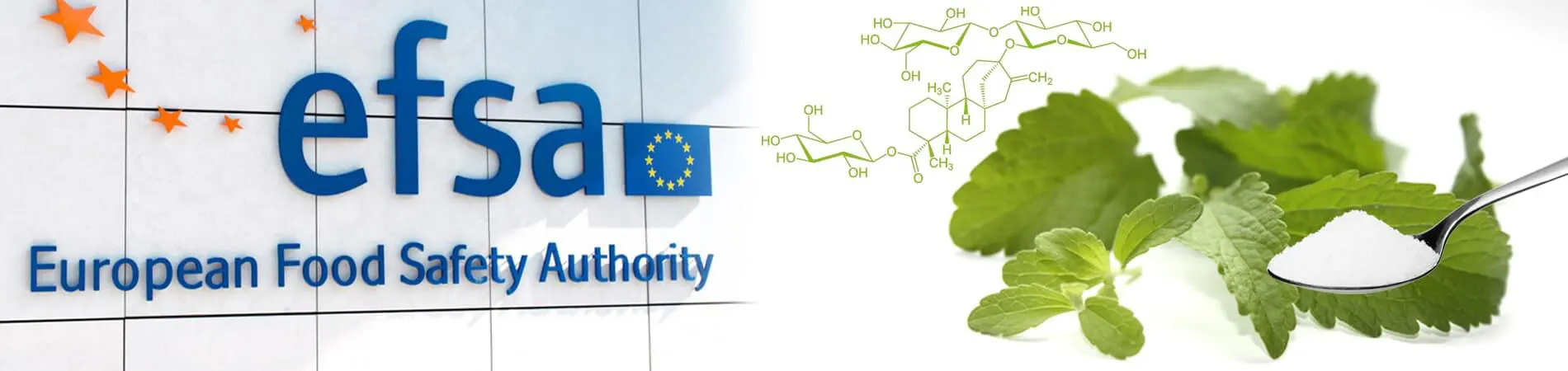 Goedkeuring van stevia met bladeren, suikerlepel en...