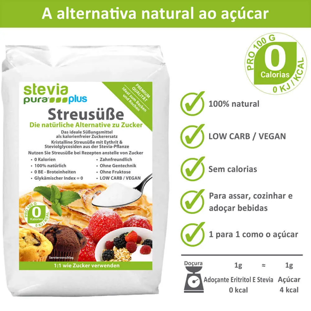 Adoçante Cristalino com Stevia: As Vantagens de um Substituto do Açúcar  