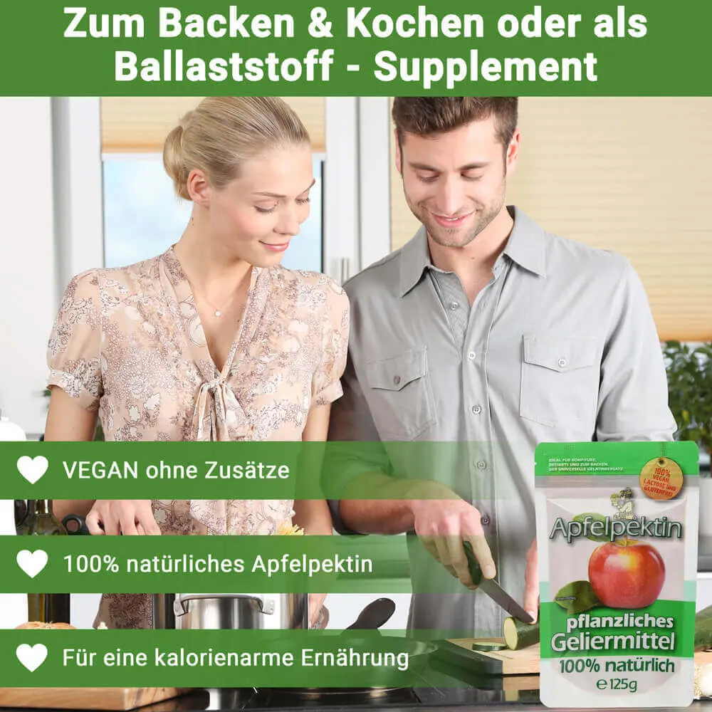 Zum Kochen und Backen oder als Ballaststoff-Supplement eignet sich Apfelpektin hervorragend.
