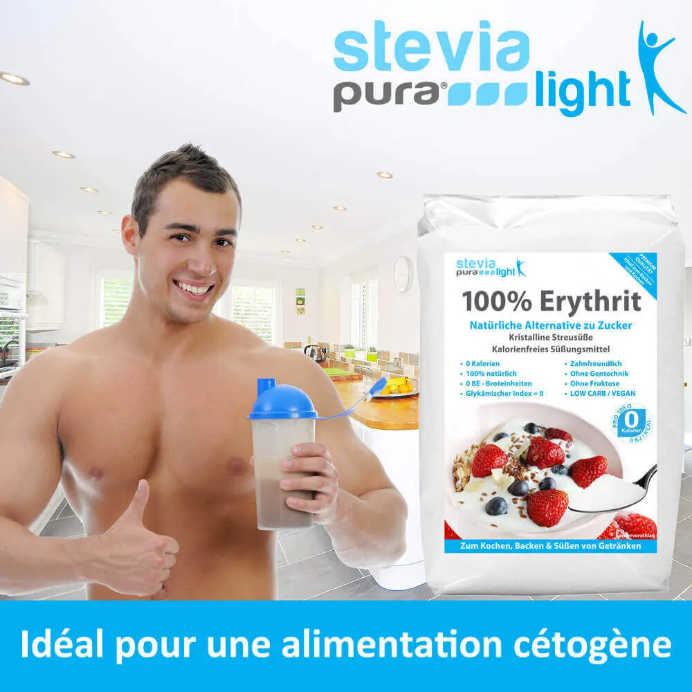 L’érythritol est dérivé de matières premières naturelles et renouvelables. Parfait pour une alimentation cétogène.