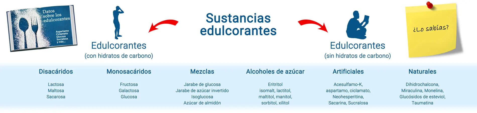 Comparación de sustitutos del azúcar.