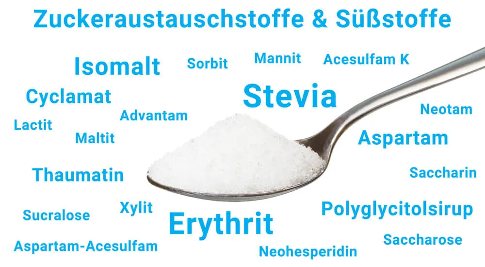 Folgende Zuckerersatzstoffe und Süßungsmittel stehen zur Verfügung.