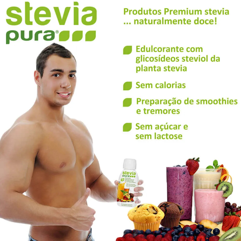 O uso de Stevia líquida por atletas para adoçar bebidas energéticas e shakes proteicos.