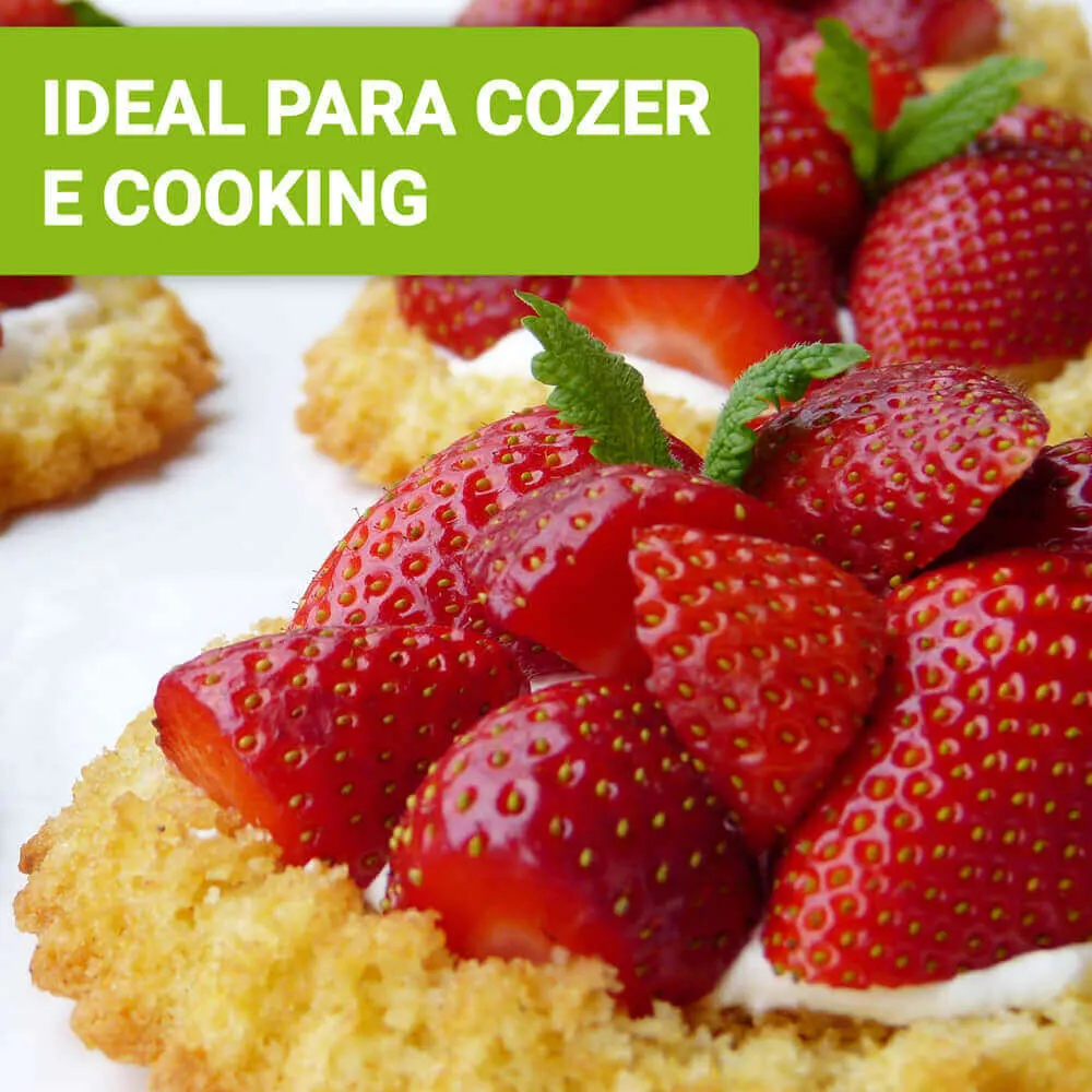 O adoçante Stevia em pó é ideal para cozinhar.