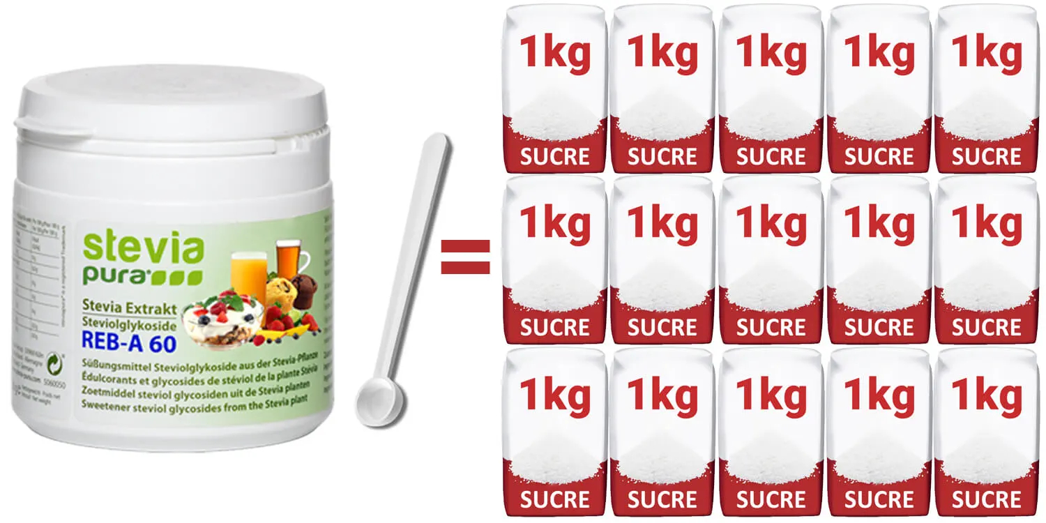 Achetez de la Stévia en Poudre avec Stévioside Rebaudioside A 60% - substitut de sucre