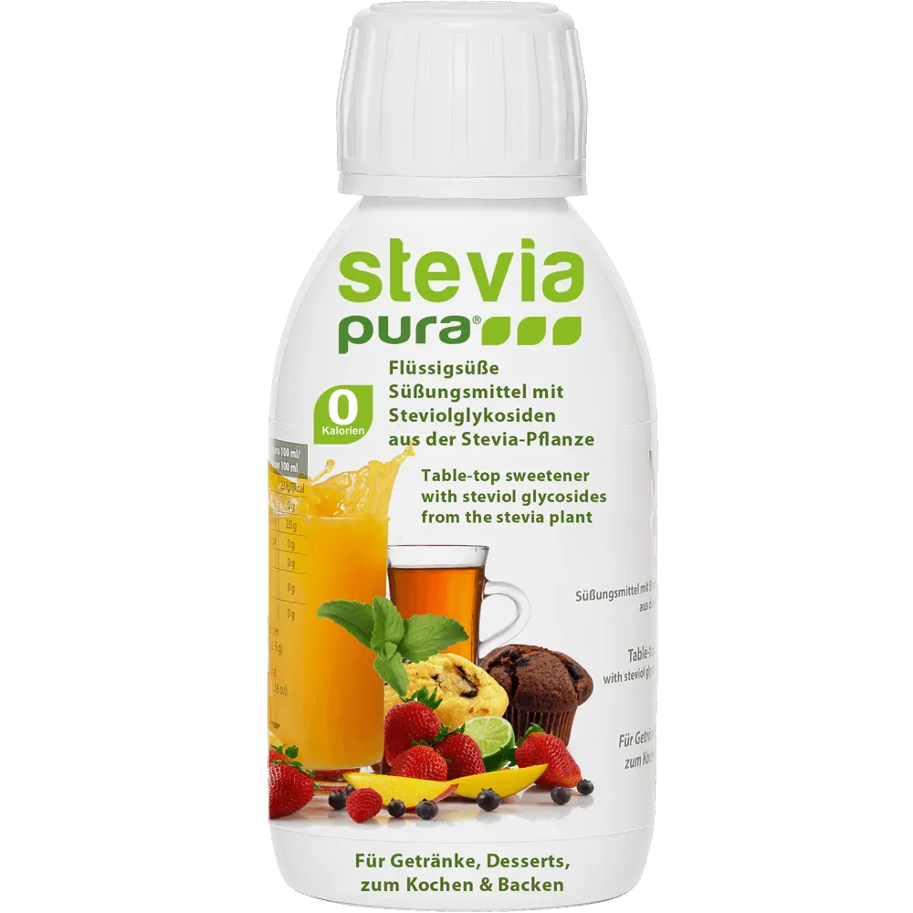 Ein Produkt höchster Qualität von der Stevia Group: steviapura Stevia Flüssigsüßstoff.