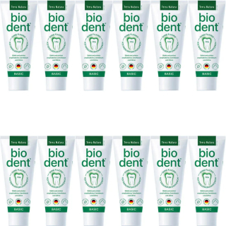 BioDent BASIC Zahncreme ohne Fluorid | Terra Natura Zahnpasta | 12 x 75ml